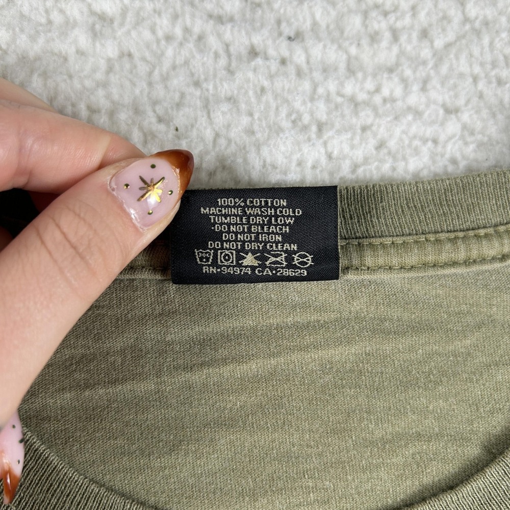 Stussy Shirt Mens 2XL Green Solid Basic Cotton Crewneck T-Shirt Streetwear - Picture 6 of 10